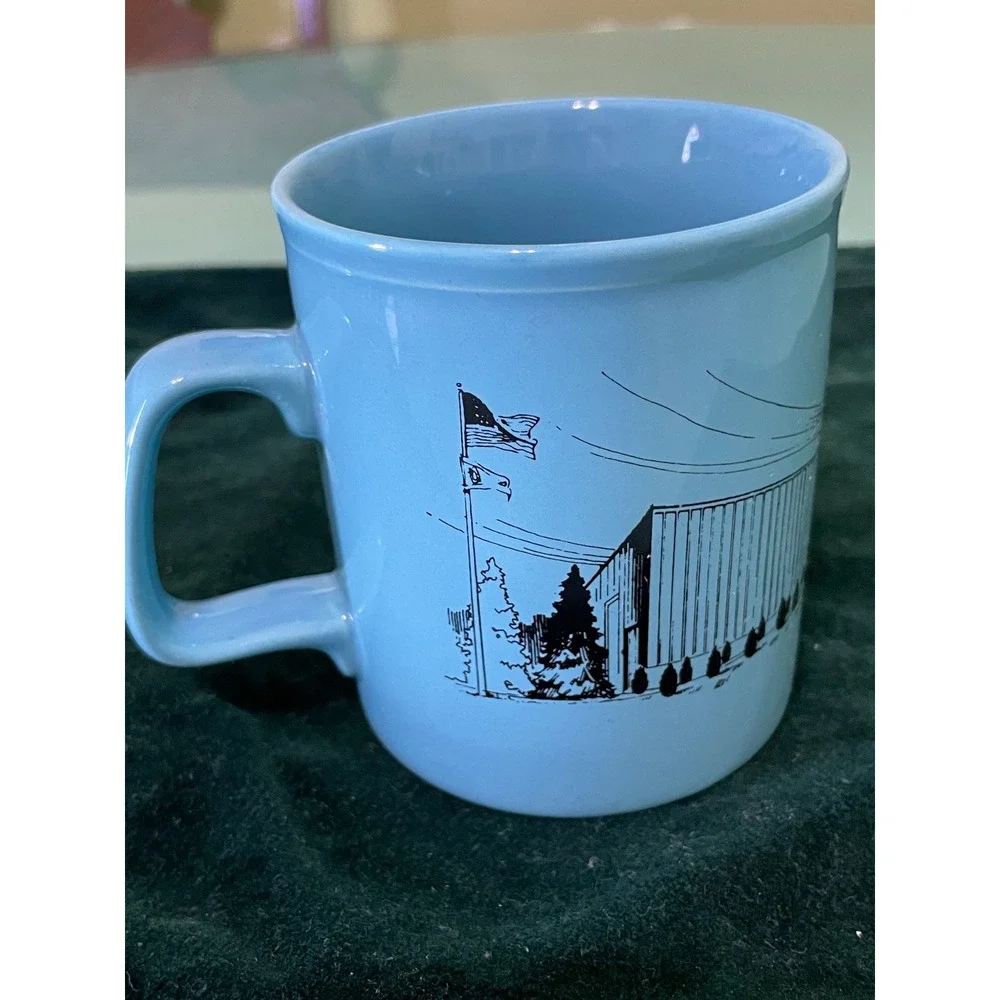 Vintage Bell & Howell Micro Photo Division Blue Ceramic Mug Made in England - Picture 4 of 9